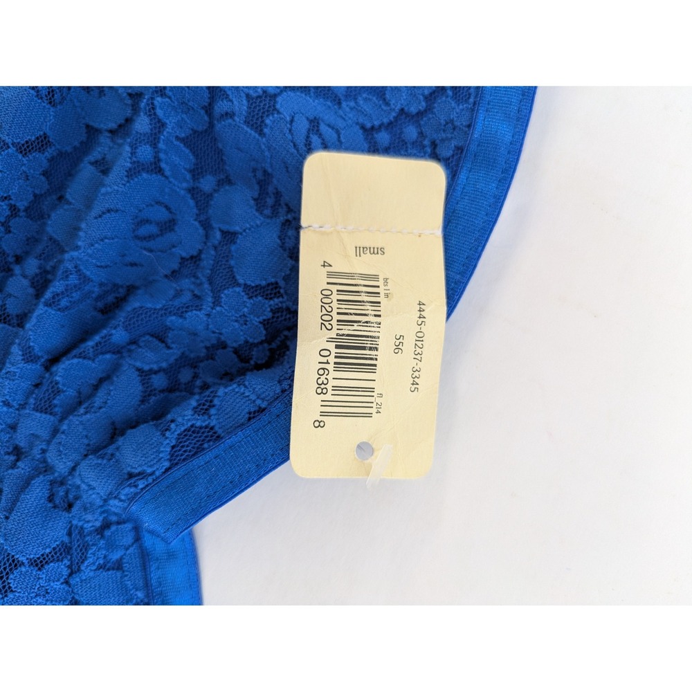 Aerie Bandeau Bra Small Royal Blue Floral Lace Strapless Bralette Aeropostale - Picture 3 of 10